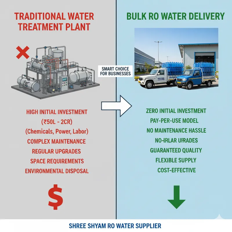 Comparison of a traditional water treatment plant with bulk RO water delivery
