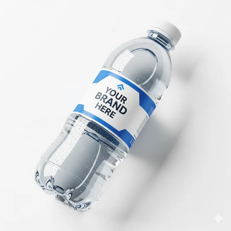 500 ml custom-label water bottle with a blank brand label
